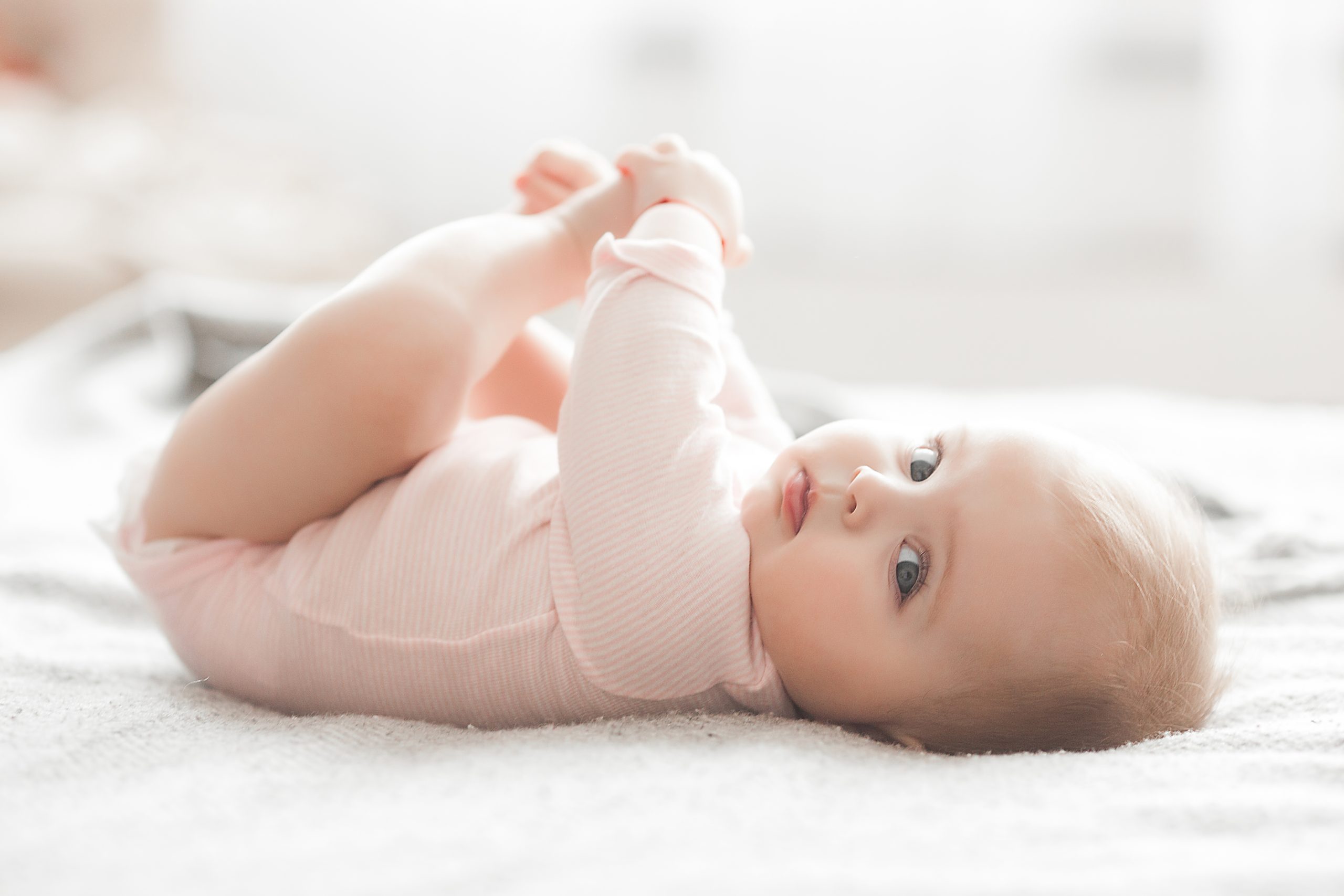 Adorable Little Baby Portrait Cute Baby Girl Indoor 6 Month Child 